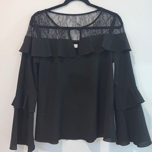 NEW! NSR Long Sleeved layered Black Top